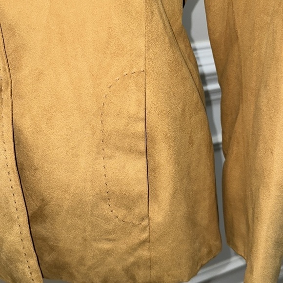 Jones New York Faux Suede Camel Color Button Down Blazer size S - Picture 2 of 10